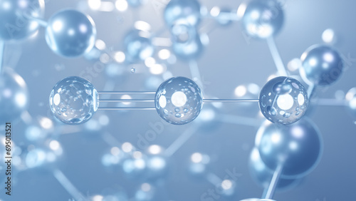 Canvas Print nitrous oxide molecular structure 3d, flat model, dinitrogen oxide, structural c