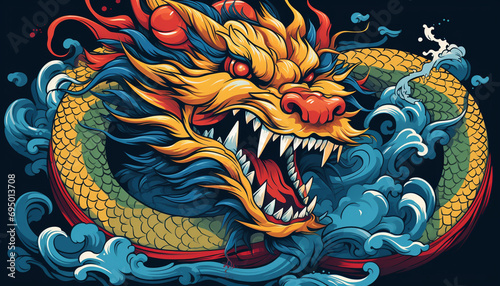 Chinese style traditional Dragon illustration © msroster