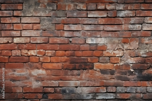 Wide Panorama of an Old Red Brick Wall Background – A Captivating Display of Classic Masonry