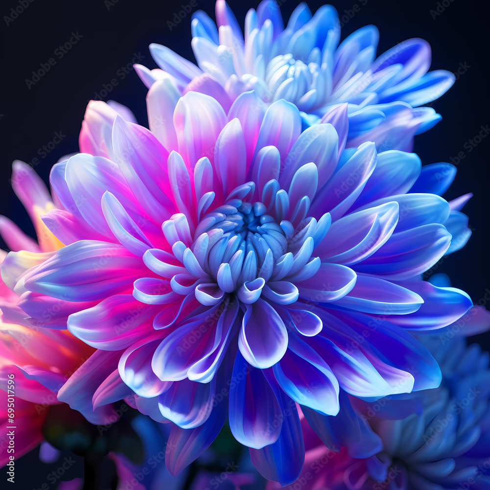 Chrysanthemum with a Neon Glow