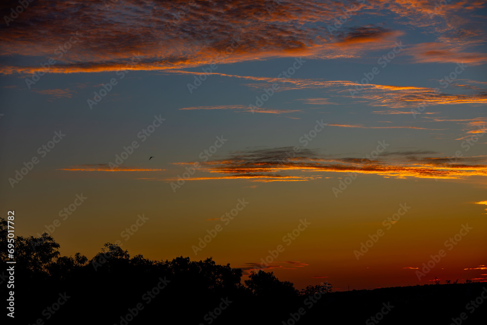 Fototapeta premium Wonderful colorful idyllic surreal sky at dawn