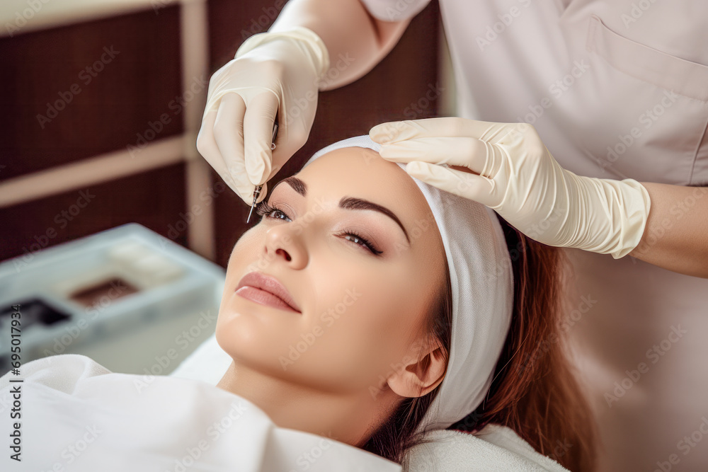 Symbolic Image of a Botox Treatment on a Woman's Face Wallpaper Background Backdrop Digital Art Cover Magazine Symbolic Image of a Botox Treatment on a Woman's Face Wallpaper Background Backdrop Digital Art Cover Magazine