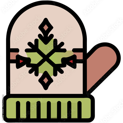 Winter mittens vektor icon illustation