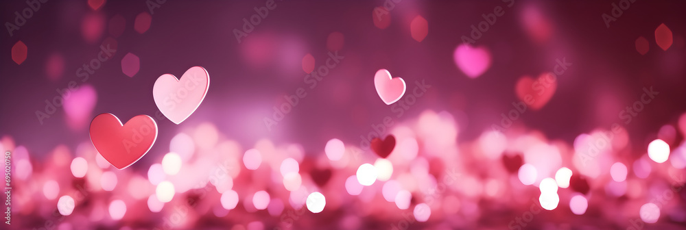 abstract blurred hearts background