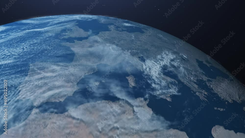 Extremely Slow Camera Movement Continent of Europe from Space Extremely Slow Camera Movement Continent of Europe from Space