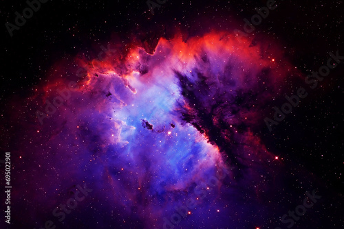 Fototapeta Naklejka Na Ścianę i Meble -  Red cosmic nebula in deep space. Elements of this image furnished by NASA