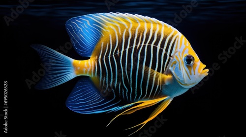 Colorful angel fish in the ocean
