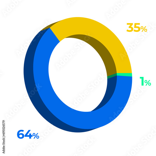 35 64 1 3d donut pie chart illustration eps vector 