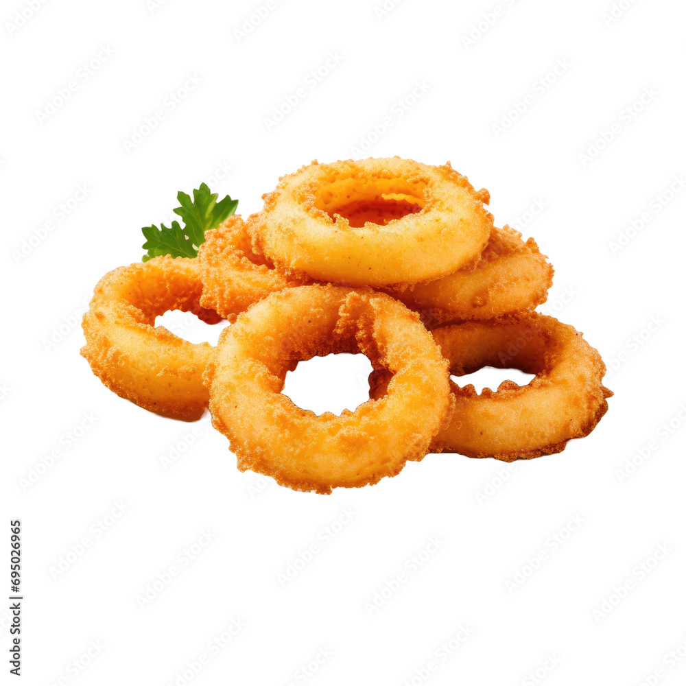 Onion ring on transparent background