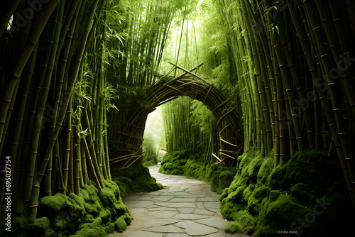 bamboo forest  bamboo forest path  path  forest path  bamboo sticks