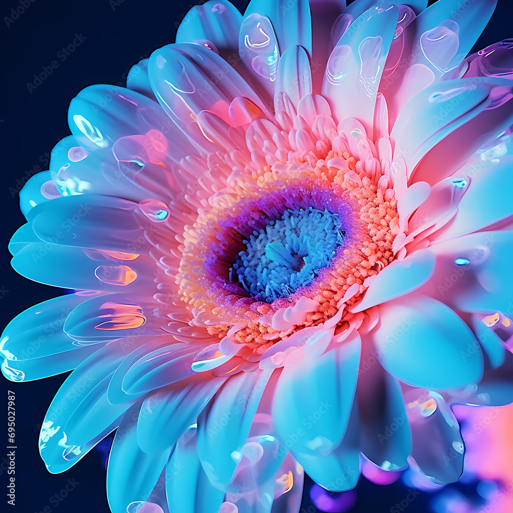 Gerbera with a Neon Glow Gerbera with a Neon Glow