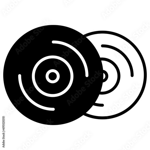 Compact discs solid glyph icon illustration