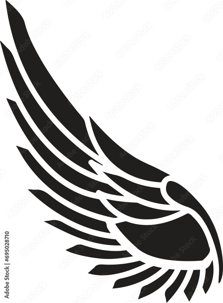 black wings icons. Wings badges. Collection wings badges. Vector Illustration of wings