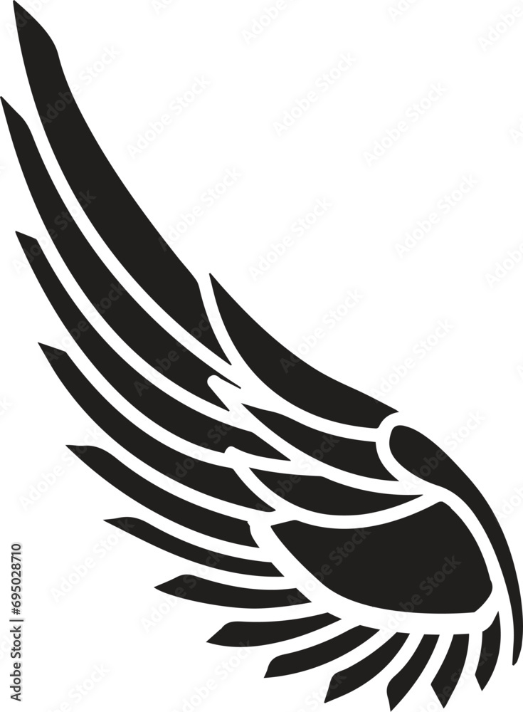 black wings icons. Wings badges. Collection wings badges. Vector Illustration of wings black wings icons. Wings badges. Collection wings badges. Vector Illustration of wings