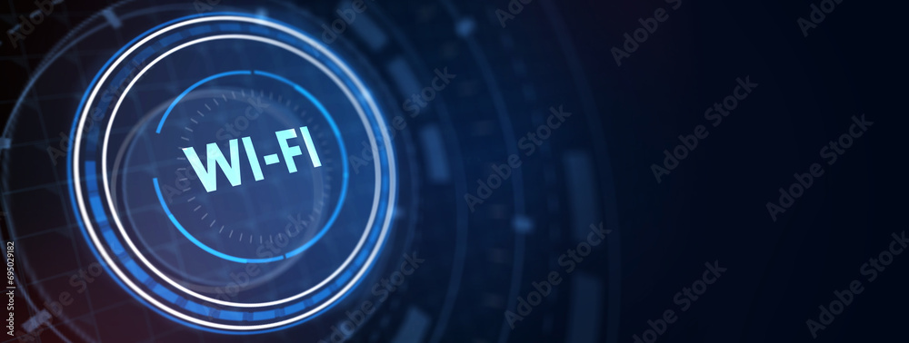 Global Wi-Fi wireless internet technology concept. 3d illustration
