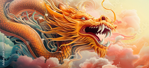 Chinese style traditional Dragon illustration