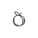 Original vector illustration. Contour icon of a ripe peach.