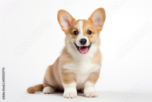 Korgi Puppy on Clean White Background photo
