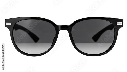 Classic black sunglasses front view, isolated