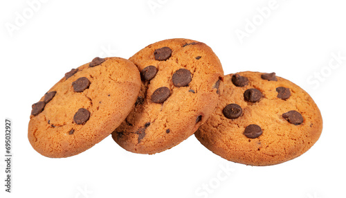 Cookies with chocolate chips - isolated