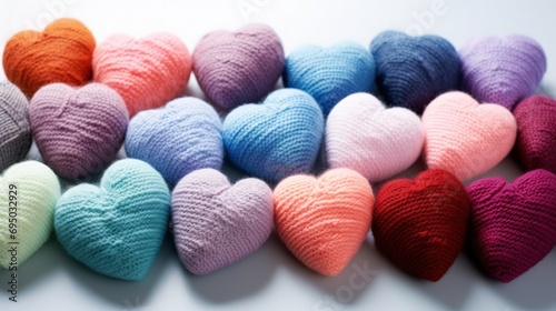 Multicolor balls of knitting threads in pastel colors style