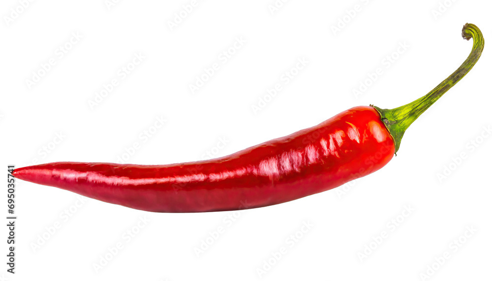 Red hot chili pepper isolated on transparent background