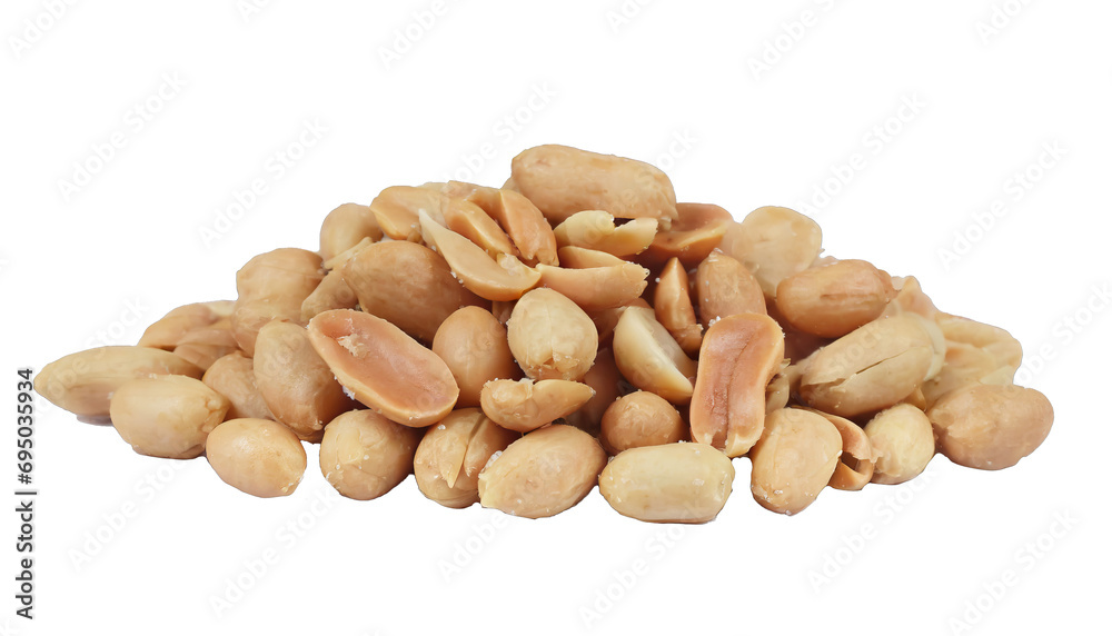 Roasted and salted peanuts pile isolated on transparent background Roasted and salted peanuts pile isolated on transparent background