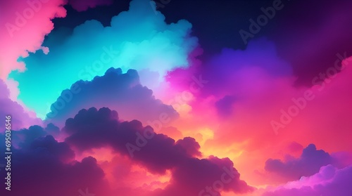 A beautiful sunset over the ocean, with vibrant hues of orange, pink, and purple reflecting on the calm water. Colorful sunset sky with vibrant pink clouds and dramatic atmosphere.