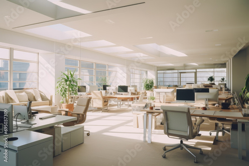 modern office interior with desk © KirKam