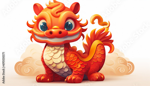 asian calture cute Dragon cartoon character