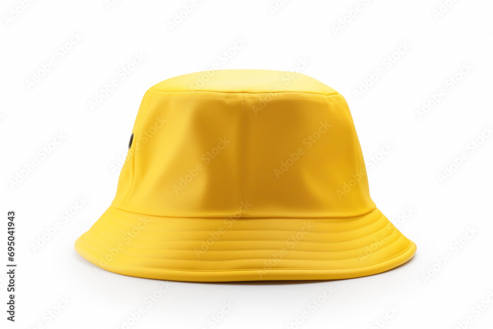 Fototapeta premium bucket hat yellow, isolated on white background