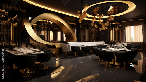 Restaurant Interior Luxury Modern  royal Design beautiful furnished  theme  © Pixalu