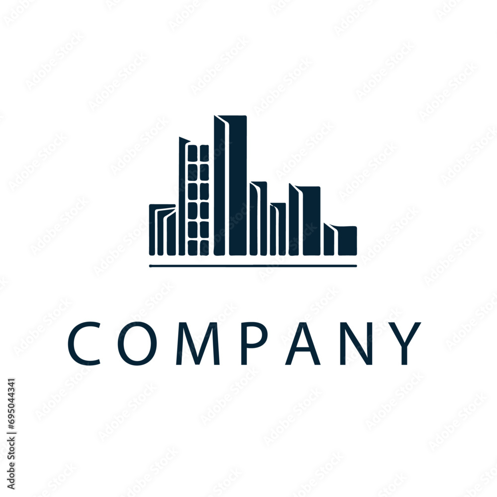 Modern Real Estate company Logo Design. Building, Construction Working Industry logo concept Icon. Residential contractor, General Contractor and Commercial Office Property business logos.