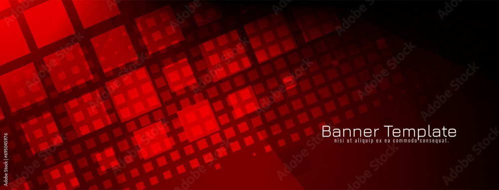 Fototapeta premium Modern red color geometric banner design