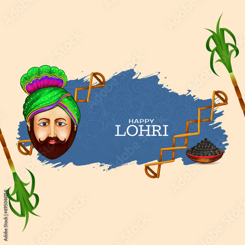 Modern Happy Lohri indian punjabi sikh festival elegant background design