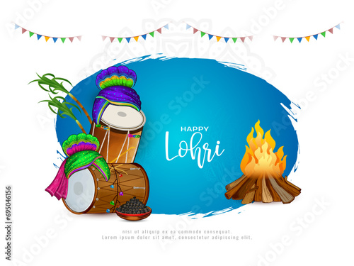 Modern Happy Lohri indian punjabi sikh festival elegant background design