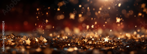 A Christmas background with glitter and bokeh stars