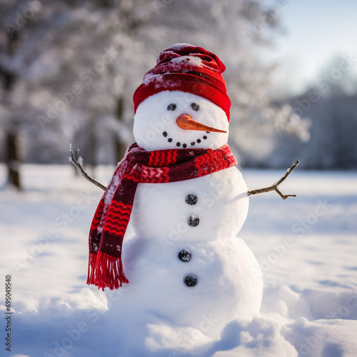 snowman in the snow © MALIK