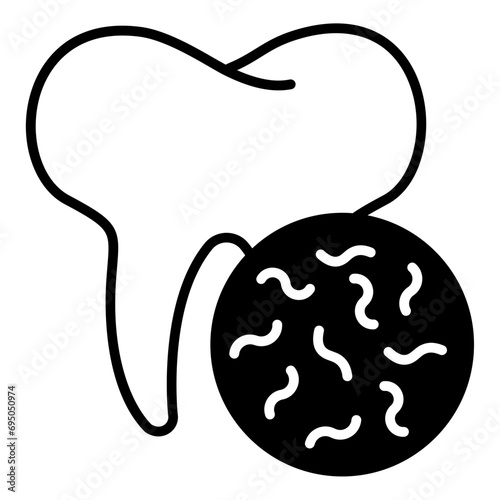 Bacteria solid glyph icon illustration