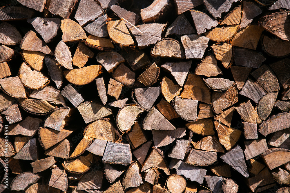 Cutted wood piled up in a warehouse in rural Japan. Cutted wood piled up in a warehouse in rural Japan.