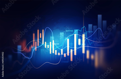 Stock market investment trading graph growth.Investment finance chart,stock market business and exchange financial growth graph.	
