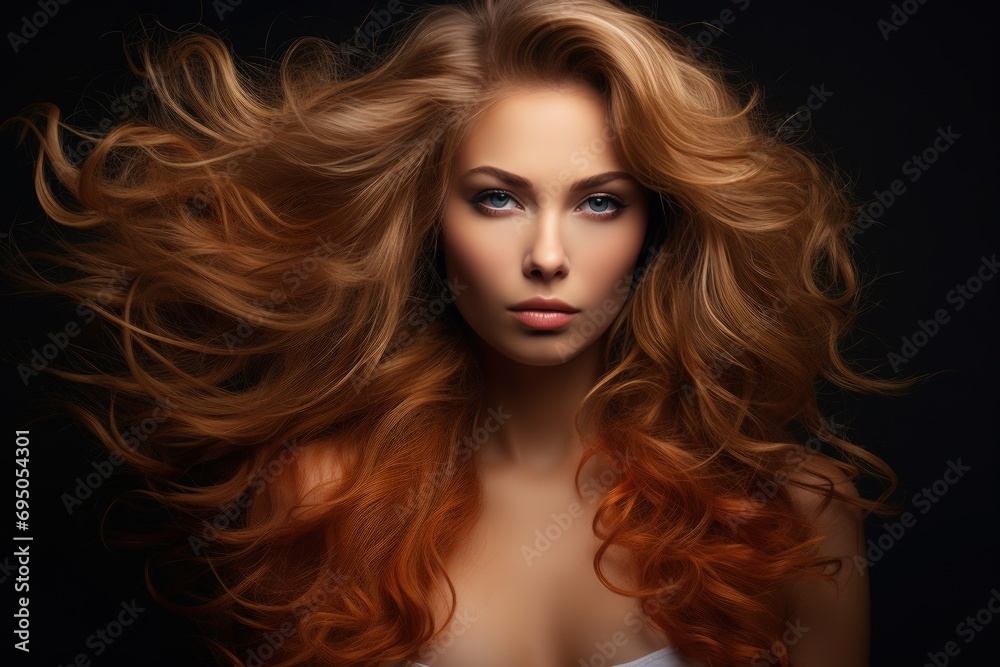 Fototapeta premium Healthy shiny copper woman lustrous hair