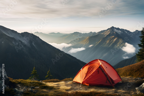 tent in the mountains  camping  mountain camp  biwak tent  hiking tour  wild camping