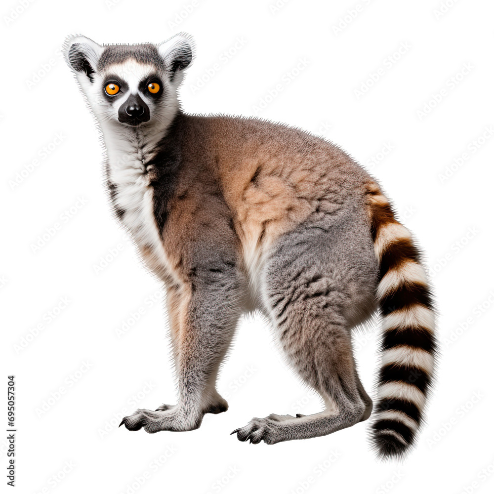 Beautiful Lemur on transparent background
