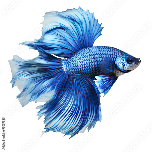 blue Betta fish on transparent background © DX