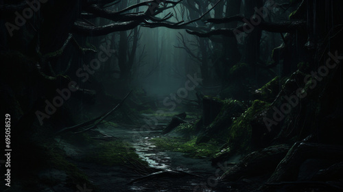 Abandoned Dense Dark Forest