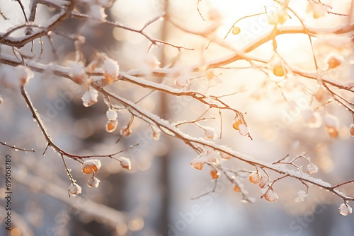 Winter Branches with Bokeh Highlights