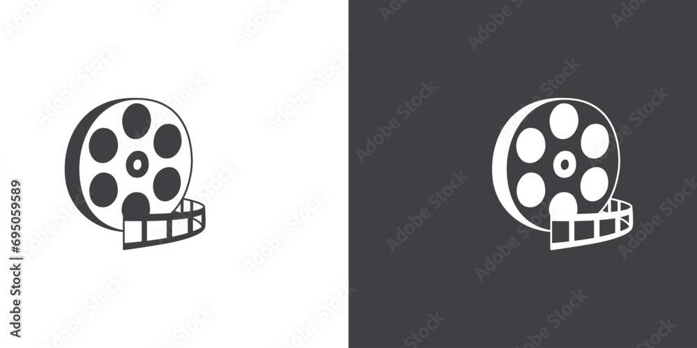 Simple flat of movies vector icon. Movie elements. Simple Cinema movie signs. Isolated Cinema movie on black and white background. Simple flat of movies vector icon. Movie elements. Simple Cinema movie signs. Isolated Cinema movie on black and white background.