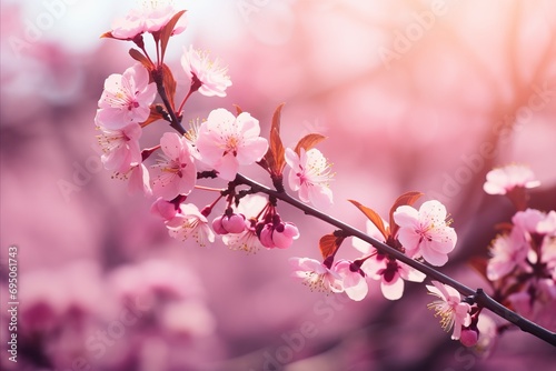 Vibrant blurred pink spring background for product placement and advertising purposes