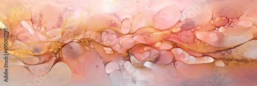 Natural luxury abstract fluid art painting in alcohol ink technique.